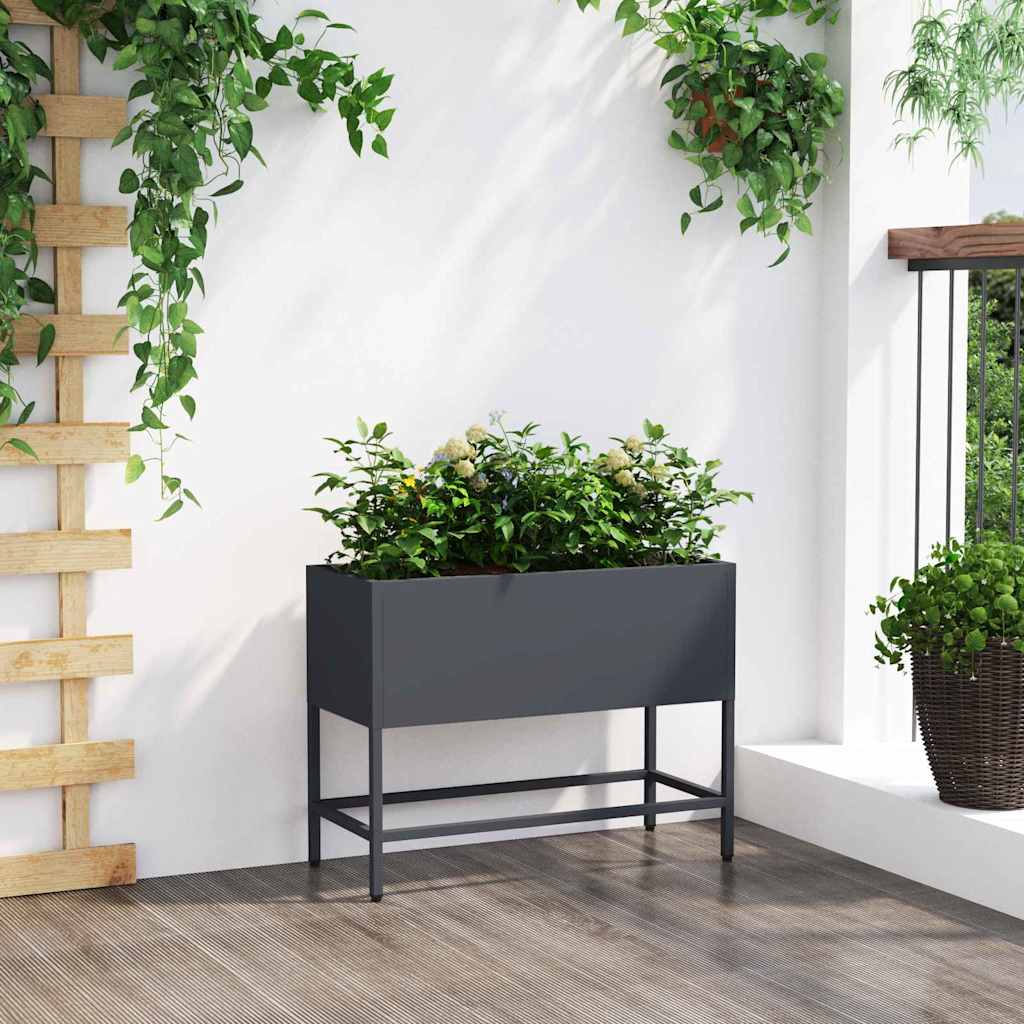 vidaXL Υψωμένη Γλάστρα Κήπου Ανθρακί 60 x 26 x 45 εκ Ατσάλι - Image 4