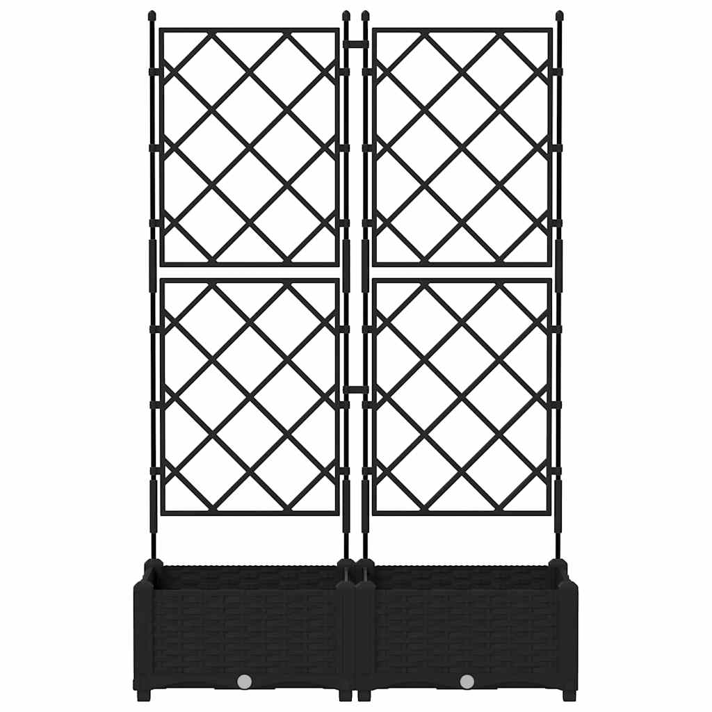 vidaXL Γλάστρα Κήπου 2 τμχ. Μαύρο 80 x 40 x 125,5 εκ. PP - Image 5