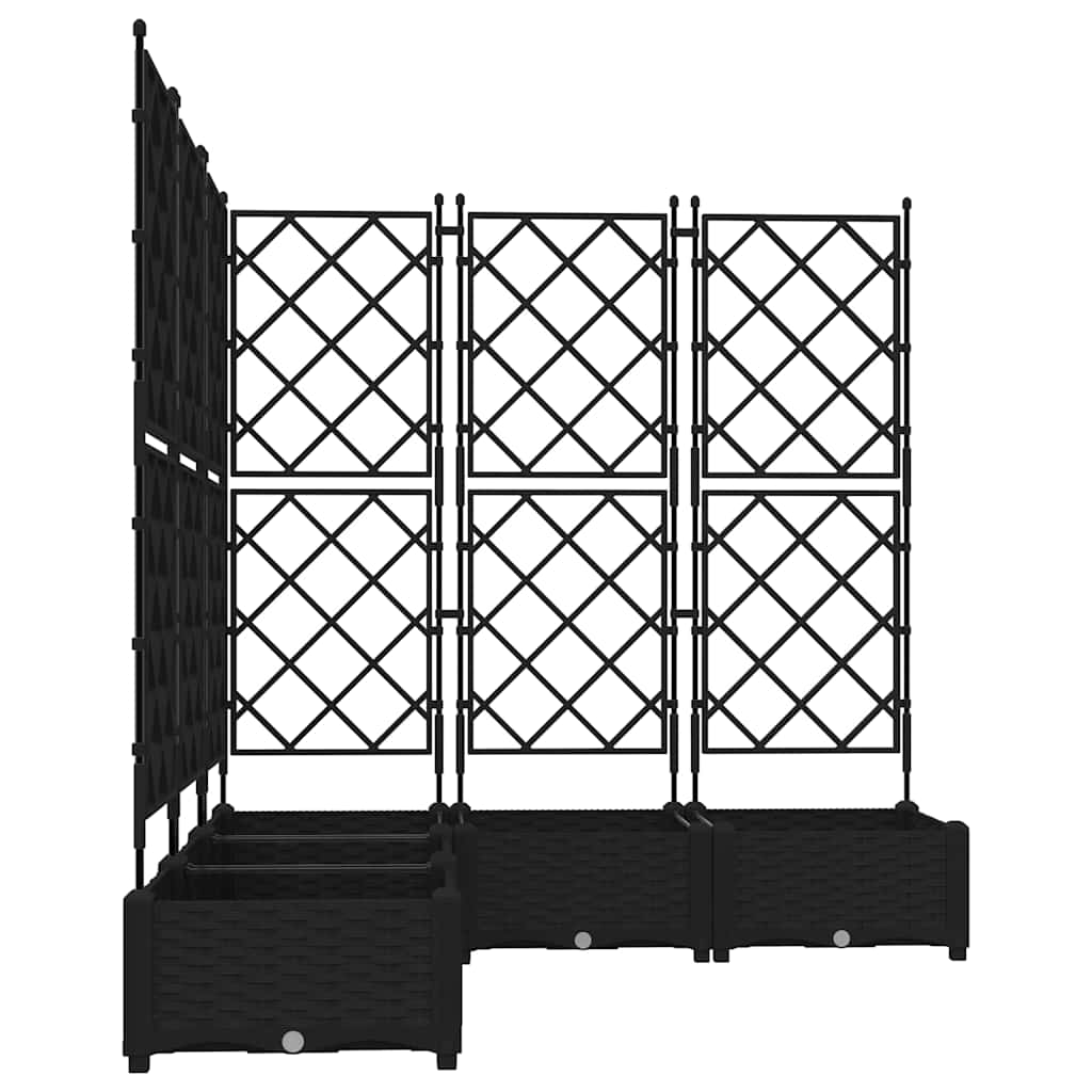 vidaXL Γλάστρα Κήπου 5 τμχ. Μαύρο 120 x 120 x 125,5 εκ. PP - Image 5