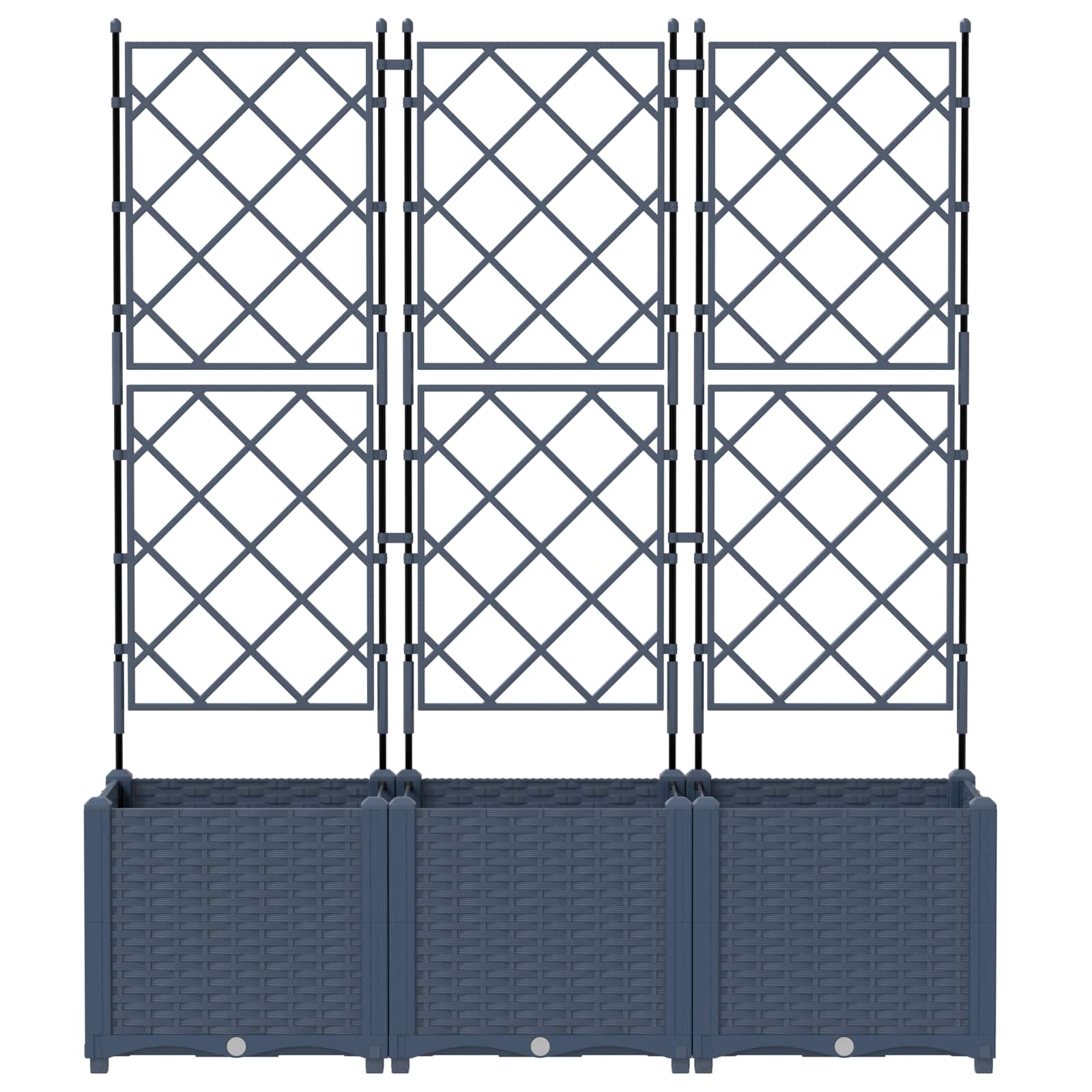 vidaXL Γλάστρα Κήπου 3 τμχ. Γκρι 120 x 40 x 143 εκ. PP - Image 4