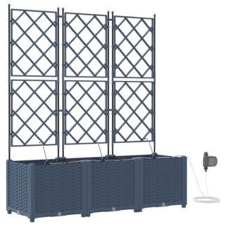 vidaXL Γλάστρα Κήπου 3 τμχ. Γκρι 120 x 40 x 142 cm PP