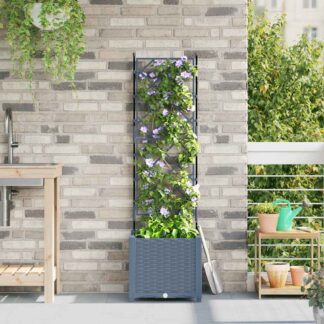 vidaXL Γλάστρα Κήπου Ανοιχτό Γκρι 40 x 40 x 143 εκ. PP