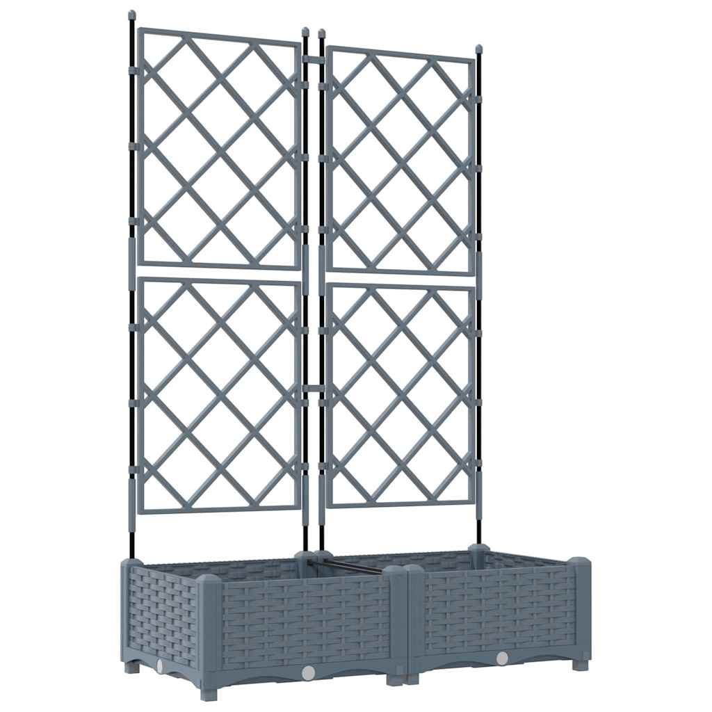 vidaXL Γλάστρα Κήπου 2 τμχ. Ανοιχτό Γκρι 80 x 40 x 125,5 εκ. PP - Image 2