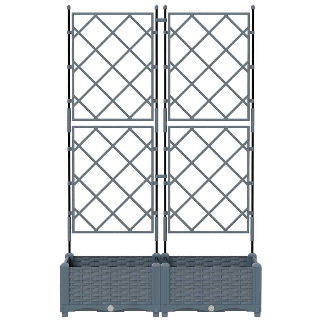 vidaXL Γλάστρα Κήπου 2 τμχ. Ανοιχτό Γκρι 80 x 40 x 125,5 εκ. PP - Image 5