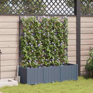 vidaXL Γλάστρα Κήπου 3 τμχ. Ανοιχτό Γκρι 120 x 40 x 143 εκ. PP