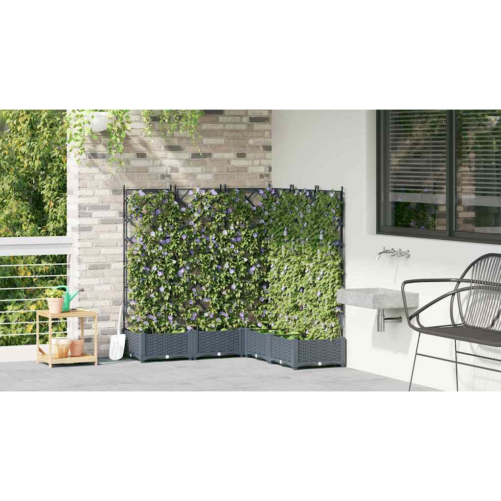 vidaXL Γλάστρα Κήπου 5 τμχ. Ανοιχτό Γκρι 120 x 120 x 125,5 εκ. PP - Image 4