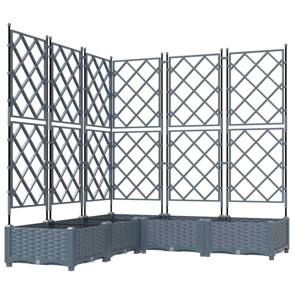 vidaXL Γλάστρα Κήπου 5 τμχ. Ανοιχτό Γκρι 120 x 120 x 125,5 εκ. PP - Image 2