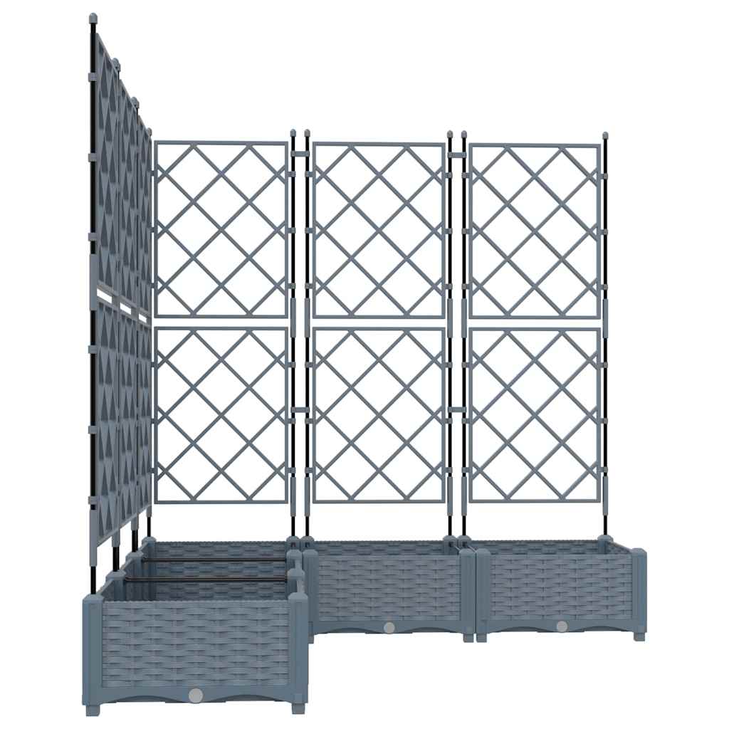 vidaXL Γλάστρα Κήπου 5 τμχ. Ανοιχτό Γκρι 120 x 120 x 125,5 εκ. PP - Image 5