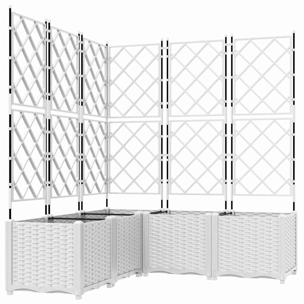 vidaXL Γλάστρα Κήπου 5 τμχ. Λευκό 120 x 120 x 143 εκ. PP - Image 2