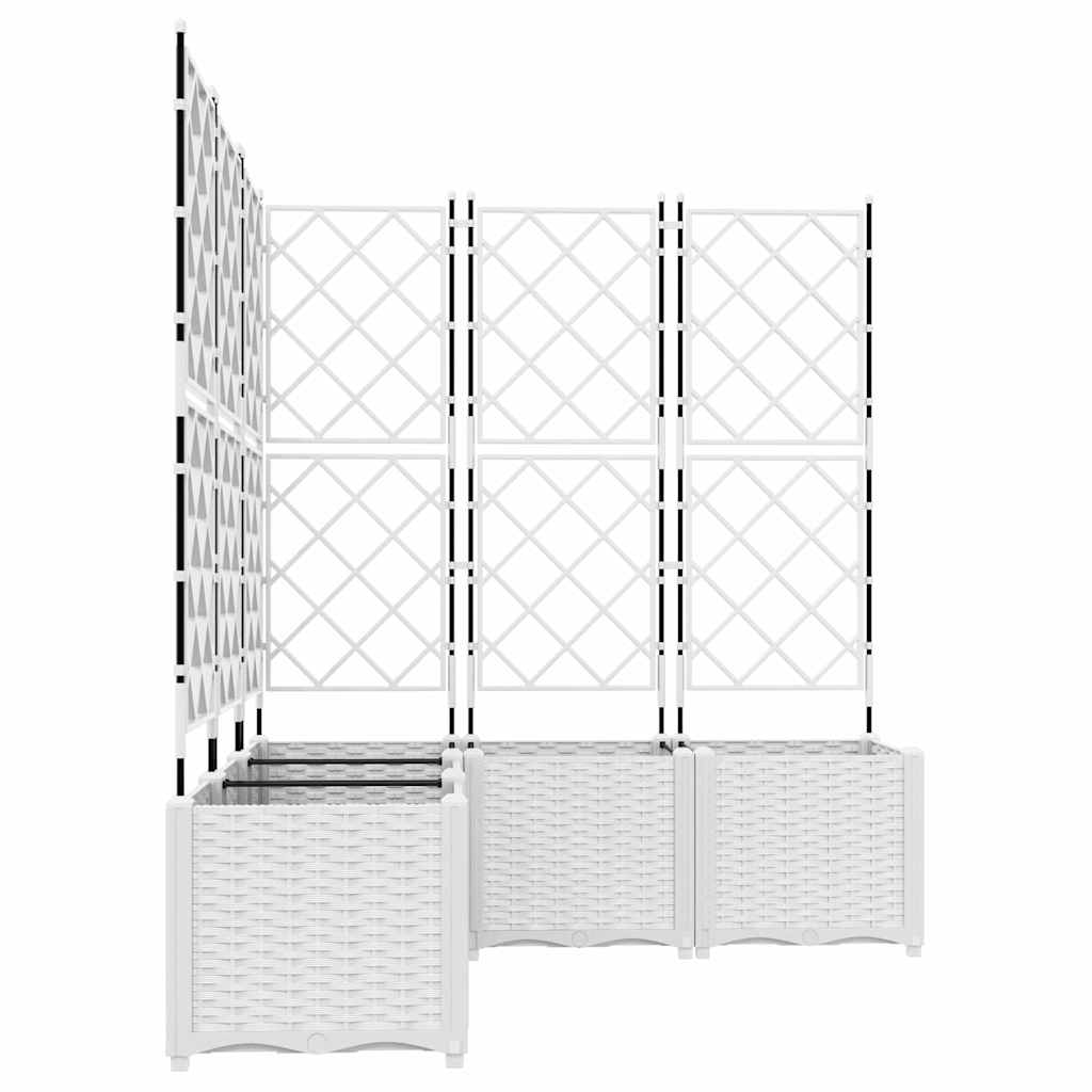 vidaXL Γλάστρα Κήπου 5 τμχ. Λευκό 120 x 120 x 143 εκ. PP - Image 5