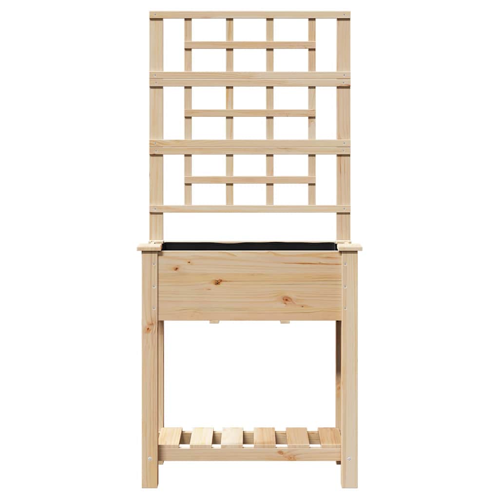 vidaXL Γλάστρα Κήπου Μπεζ 71 x 38 x 152 εκ. Στερεό Ξύλο Πεύκου - Image 5