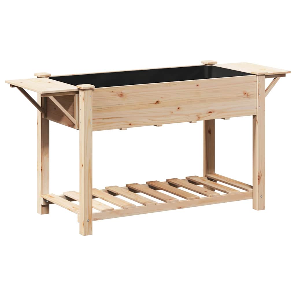 vidaXL Γλάστρα Κήπου Μπεζ 155 x 59 x 76,5 εκ. Στερεό Ξύλο Πεύκου - Image 2