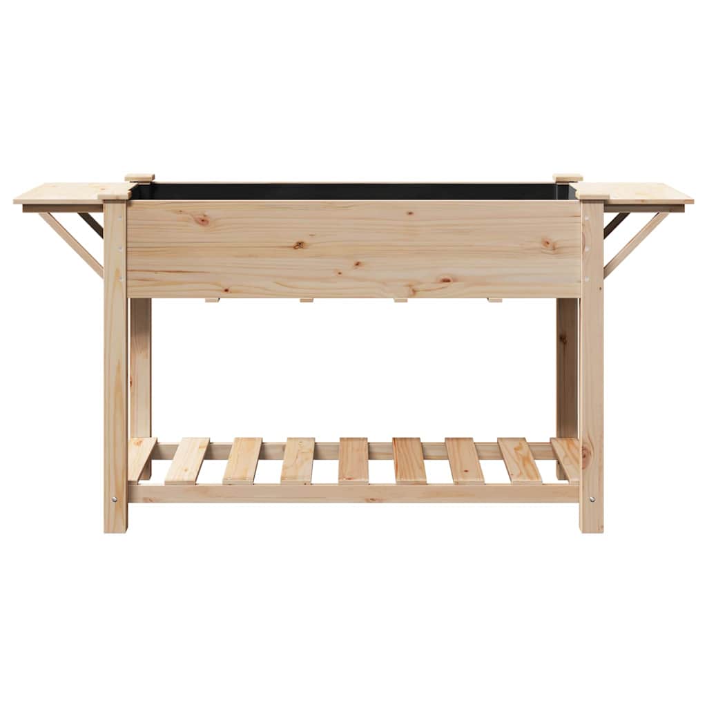 vidaXL Γλάστρα Κήπου Μπεζ 155 x 59 x 76,5 εκ. Στερεό Ξύλο Πεύκου - Image 5