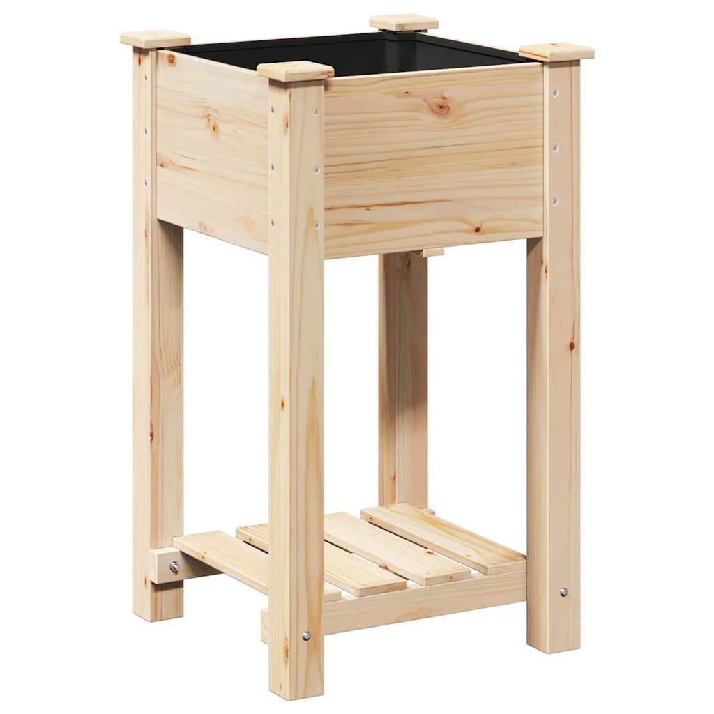 vidaXL Γλάστρα Κήπου Μπεζ 45 x 45 x 76,5 εκ Στερεό Ξύλο Πεύκου - Image 2