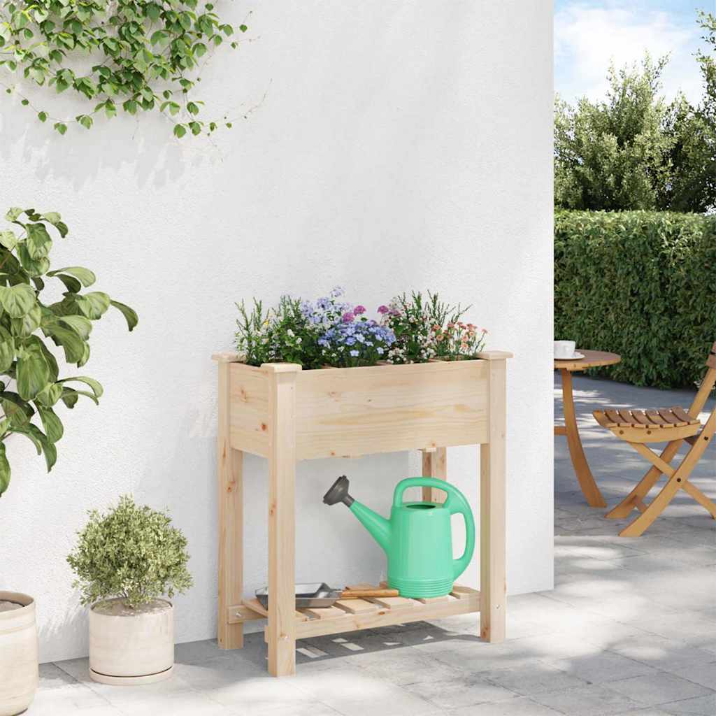 vidaXL Γλάστρα Κήπου Μπεζ 71 x 37 x 76,5 εκ Στερεό Ξύλο Πεύκου - Image 4