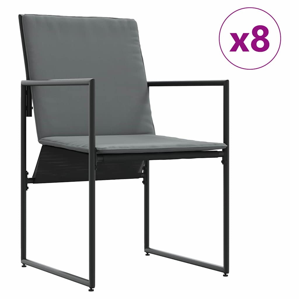 vidaXL Σέτ φαγητού για κήπο 9 τμχ. Μαύρο Ατσάλι - Image 5