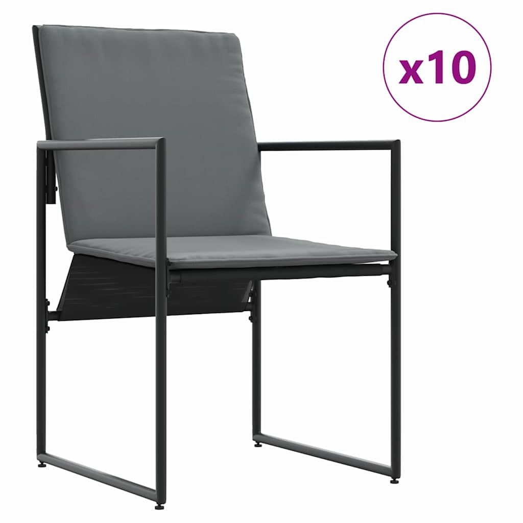 vidaXL Σέτ φαγητού για κήπο 11 τμχ. Μαύρο Ατσάλι - Image 5