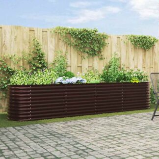 vidaXL Ανεβασμένο Κρεβάτι Καφέ 400 x 80 x 81 cm Ατσάλι