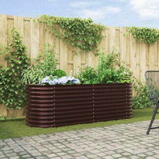 vidaXL Ανεβασμένο Κρεβάτι Καφέ 240 x 80 x 81 cm Ατσάλι