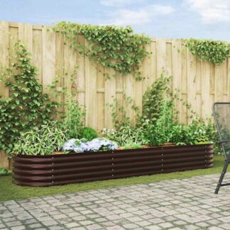 vidaXL Ανεβασμένο Κρεβάτι Καφέ 320 x 80 x 44 cm Ατσάλι