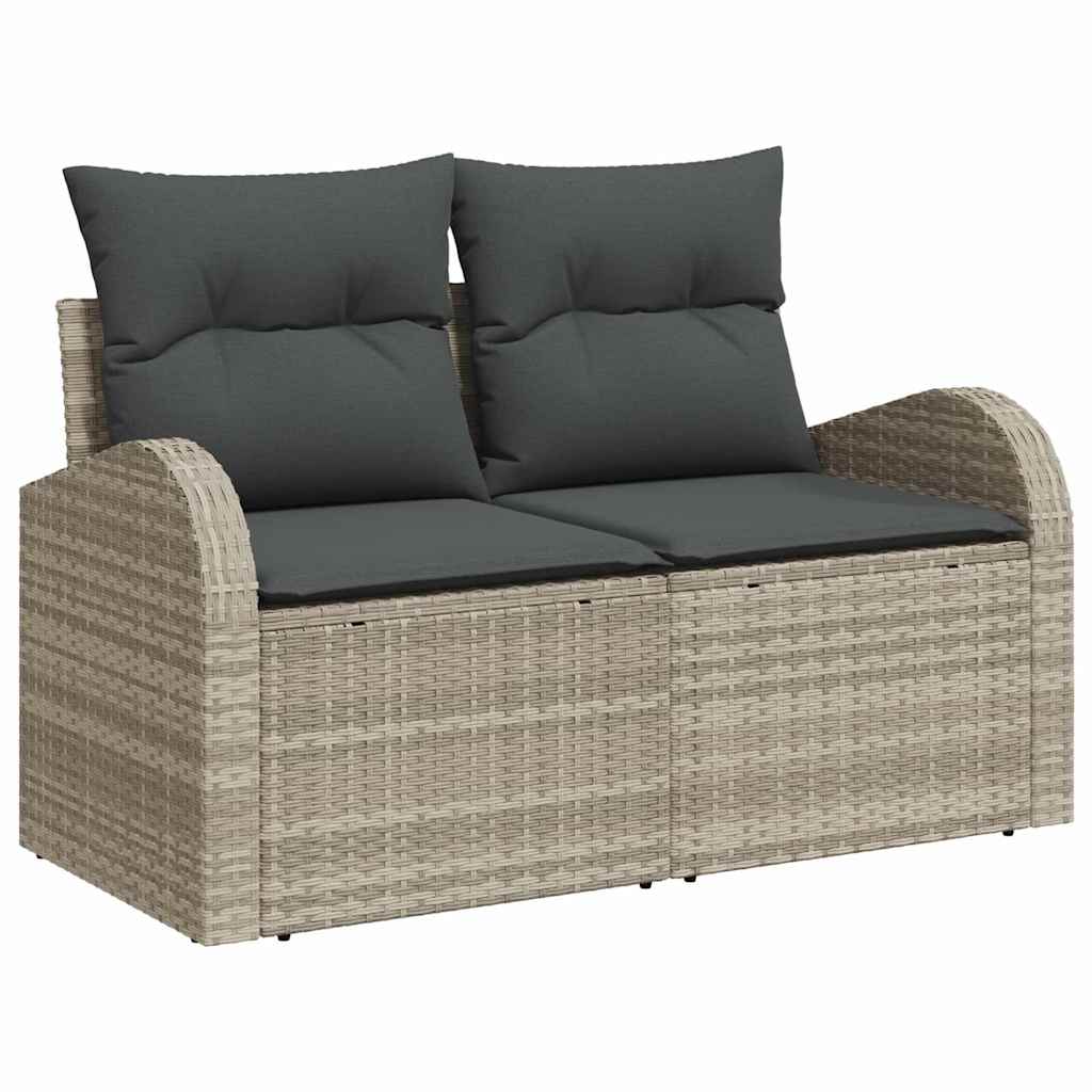 vidaXL Σετ Καναπέ Κήπου 8 τμχ. Ανοιχτό γκρι συνθετικό ρατάν - Image 4