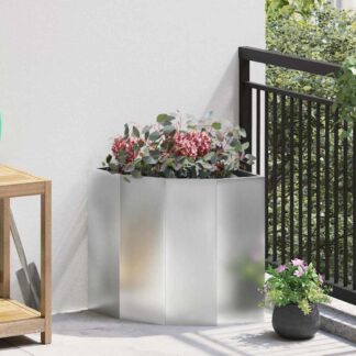 vidaXL Γωνιακό Ροδόδεντρο Ασημί 45 x 45 x 50 εκ Γαλβανισμένος χάλυβας