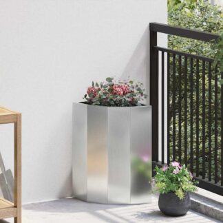 vidaXL Γωνιακό Ροδόδεντρο Ασημί 30 x 30 x 50 cm Γαλβανισμένος χάλυβας