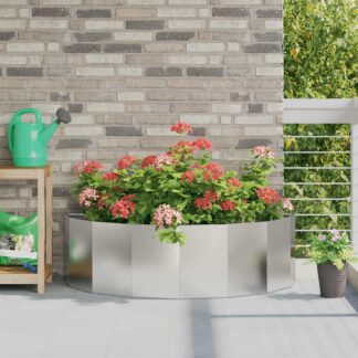 vidaXL Γλάστρα Ασημί 120 x 60 x 35 cm Ανοξείδωτο ατσάλι