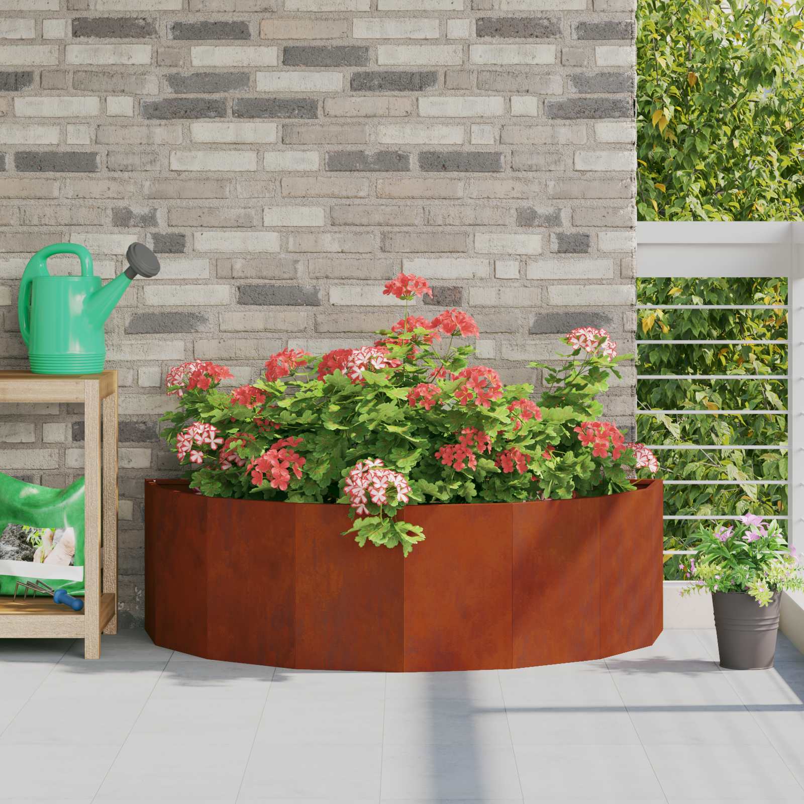 vidaXL Γλάστρα Σκ rusty 120 x 60 x 35 cm Ατσάλι Σκληρυθέν στον Αέρα