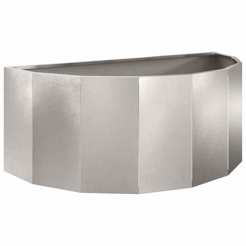 vidaXL Γλάστρα Ασημί 90 x 45 x 35 cm Ανοξείδωτο ατσάλι - Image 2