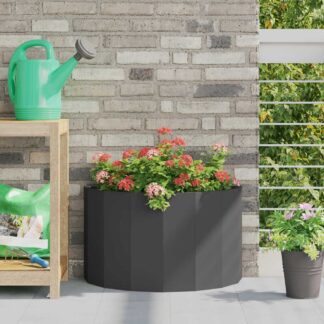 vidaXL Γλάστρα Μαύρο 60 x 30 x 35 εκ Ατσάλι