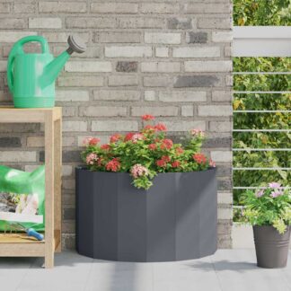 vidaXL Γλάστρα Ανθρακί 60 x 30 x 35 εκ Ατσάλι