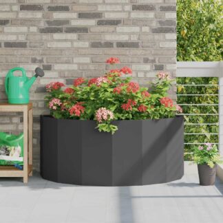vidaXL Γλάστρα Μαύρο 120 x 60 x 50 εκ. Ατσάλι