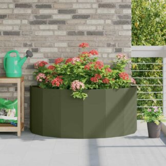 vidaXL Γλάστρα Ελιά Πράσινη 120 x 60 x 50 εκ. Ατσάλι