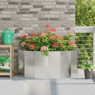 vidaXL Γλάστρα Ασημί 120 x 60 x 50 εκ. Ανοξείδωτο ατσάλι