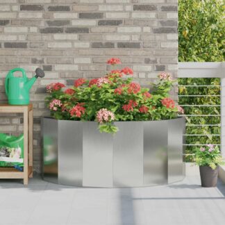 vidaXL Γλάστρα Ασημί 120 x 60 x 50 εκ. Επικαλυμμένος Χάλυβας