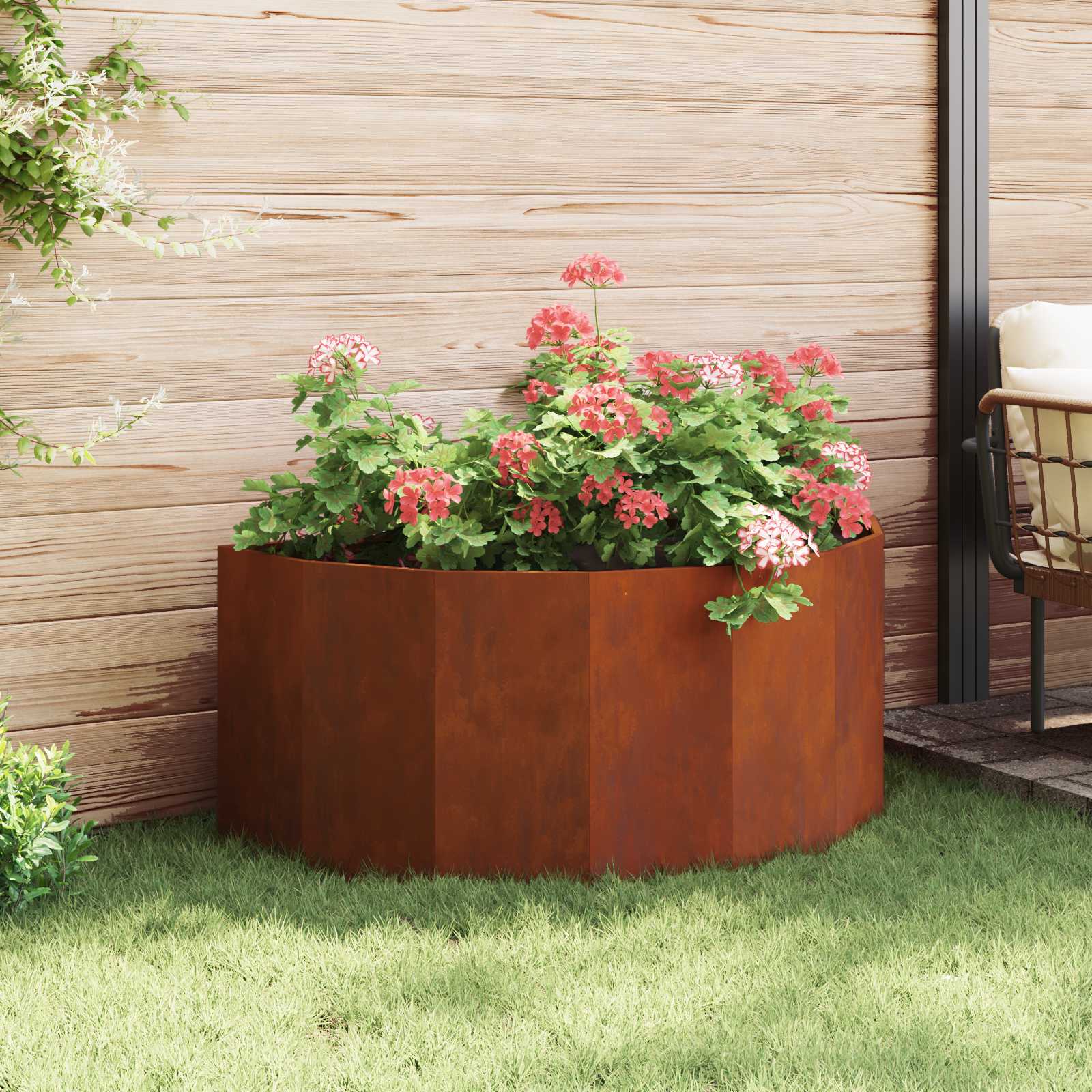 vidaXL Γλάστρα Σκ rusty 120 x 60 x 50 εκ. Ατσάλι Σκληρυθέν στον Αέρα - Image 4