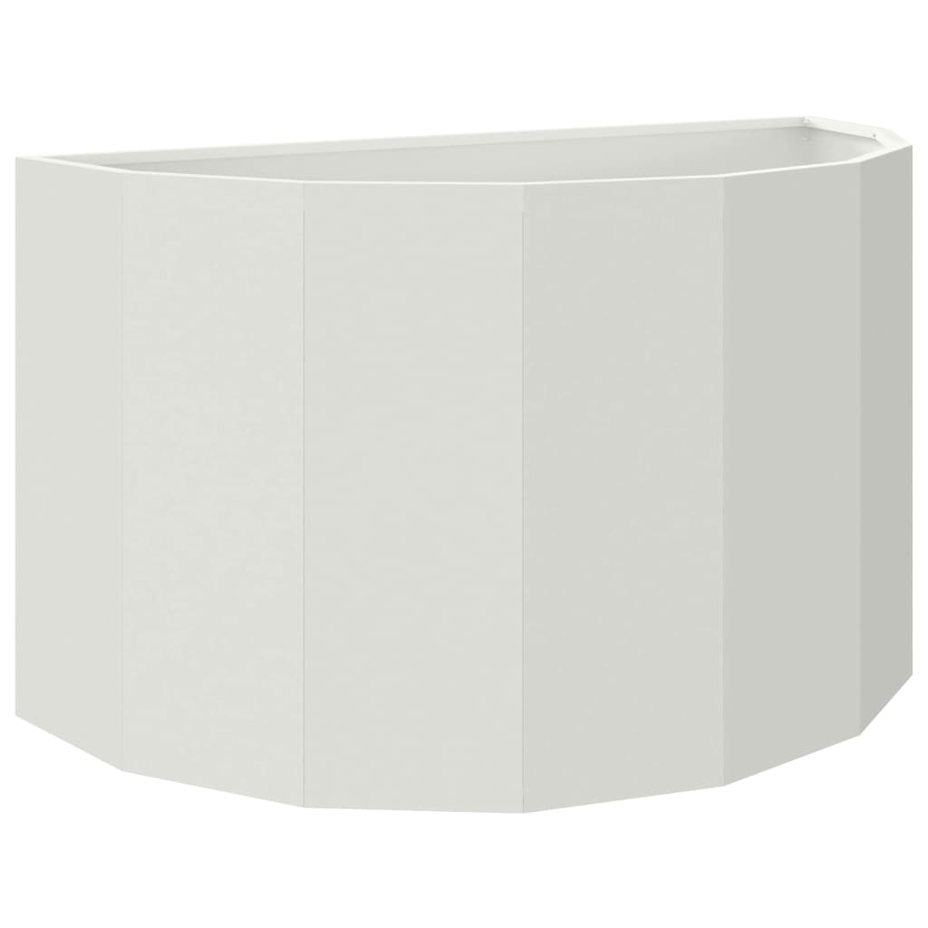 vidaXL Γλάστρα Λευκό 90 x 45 x 50 εκ. Ατσάλι - Image 2