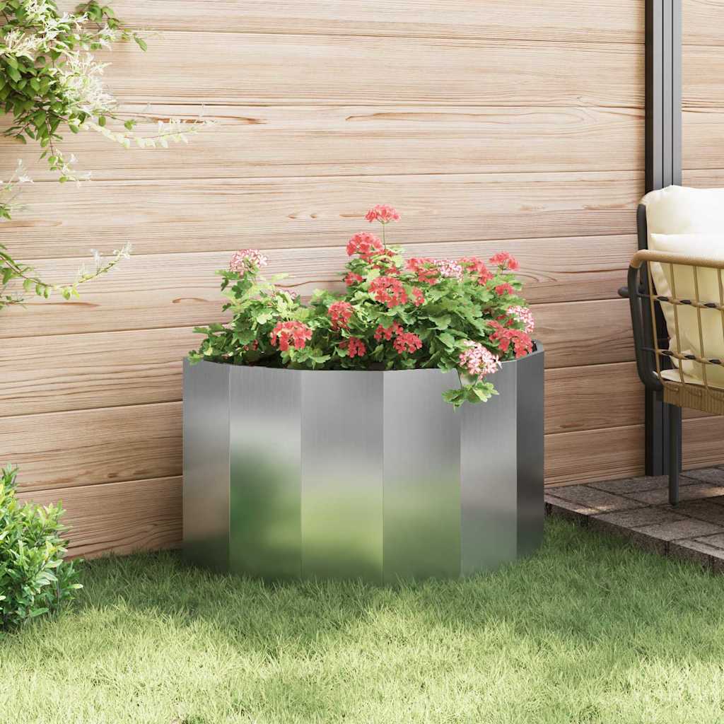 vidaXL Γλάστρα Ασημί 90 x 45 x 50 εκ. Επικαλυμμένος Χάλυβας - Image 4