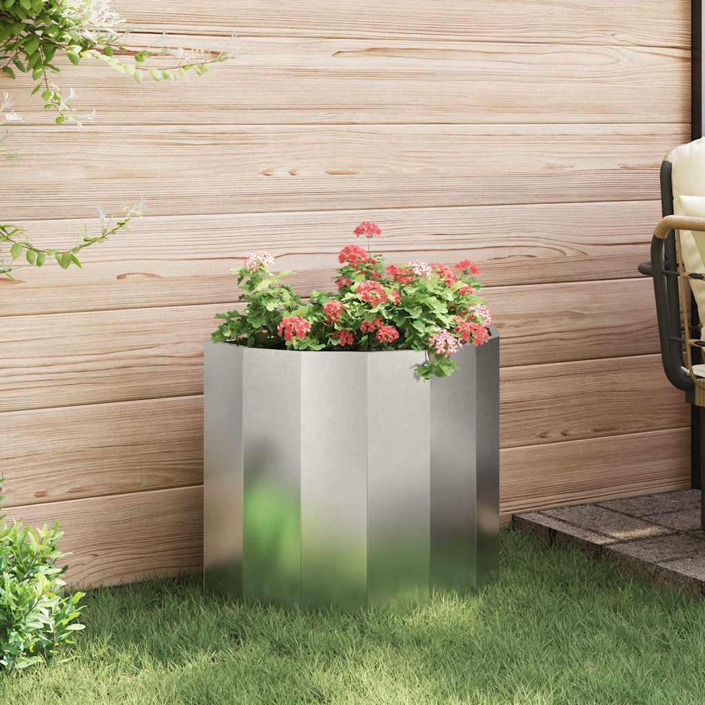 vidaXL Γλάστρα Ασημί 60 x 30 x 50 εκ. Ανοξείδωτο ατσάλι - Image 4