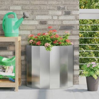 vidaXL Γλάστρα Ασημί 60 x 30 x 50 εκ. Επικαλυμμένος Χάλυβας