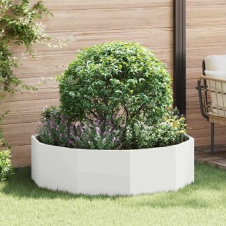 vidaXL Γλάστρα Λευκό 120 x 120 x 35 εκ Ατσάλι