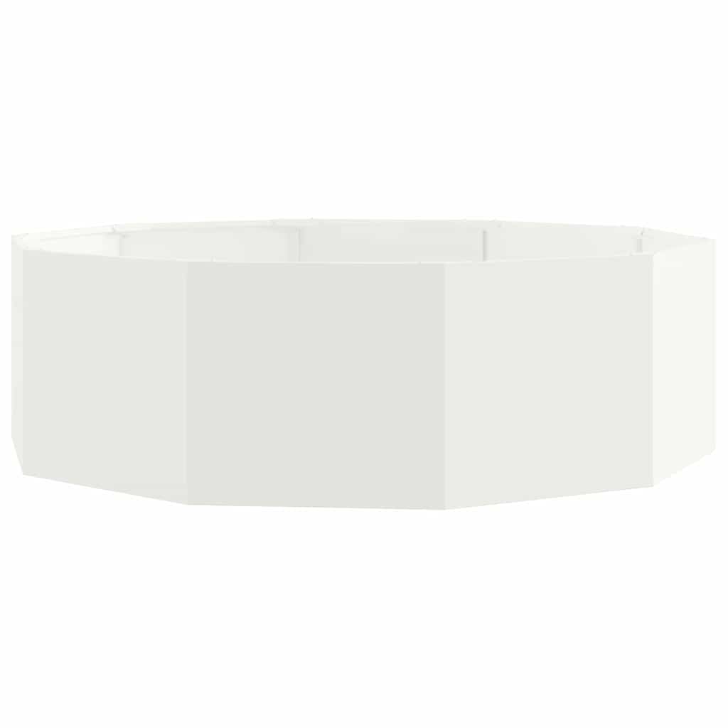vidaXL Γλάστρα Λευκό 120 x 120 x 35 εκ Ατσάλι - Image 2