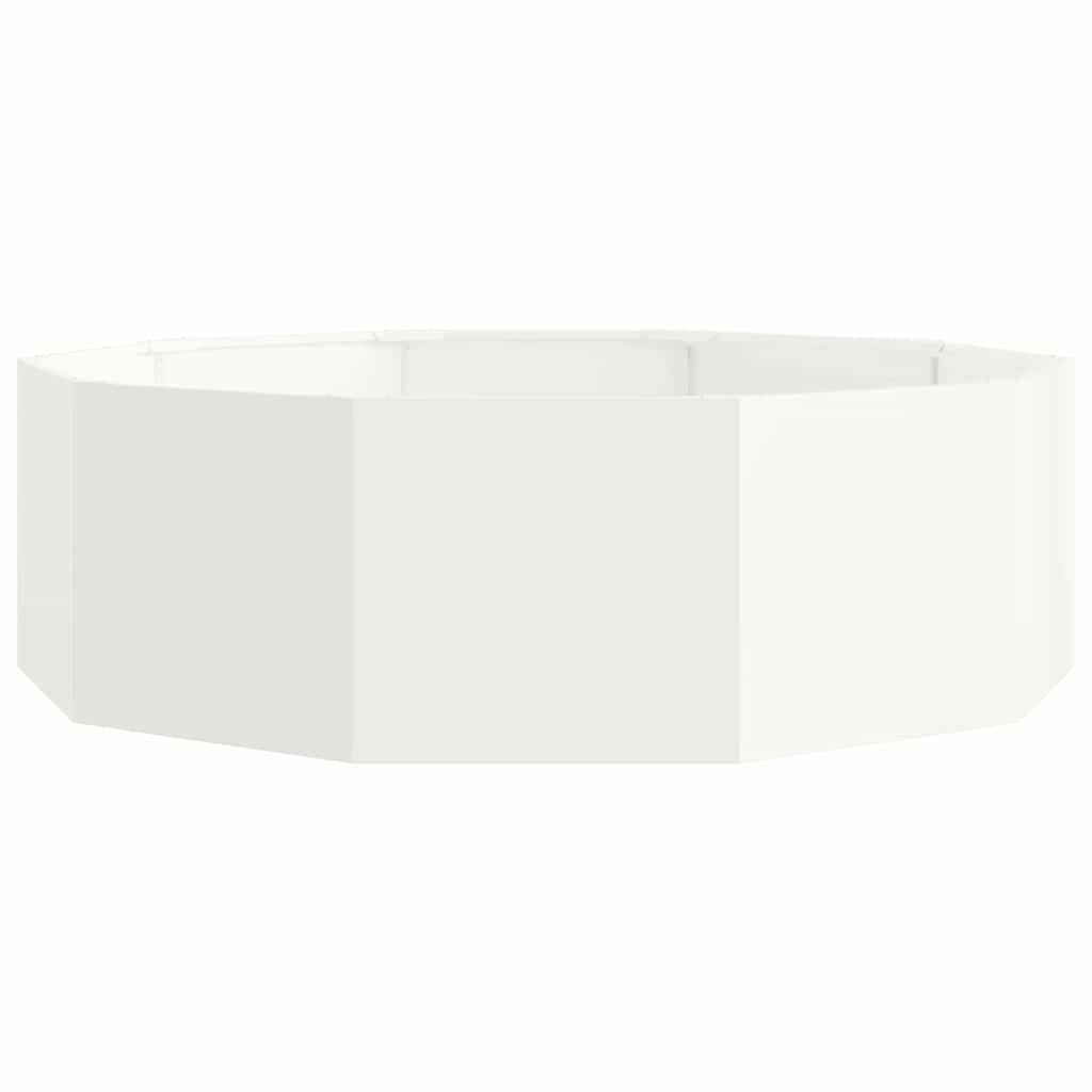 vidaXL Γλάστρα Λευκό 120 x 120 x 35 εκ Ατσάλι - Image 5