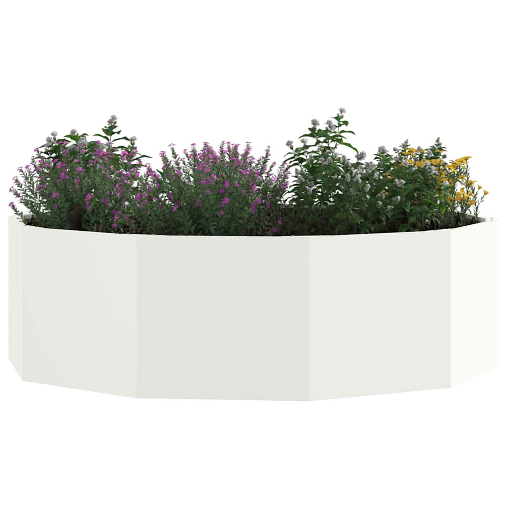 vidaXL Γλάστρα Λευκό 120 x 120 x 35 εκ Ατσάλι - Image 3