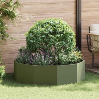 vidaXL Γλάστρα Ελιά Πράσινη 120 x 120 x 35 εκ Ατσάλι