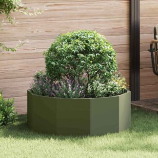 vidaXL Γλάστρα Ελιά Πράσινη 90 x 90 x 35 εκ Ατσάλι