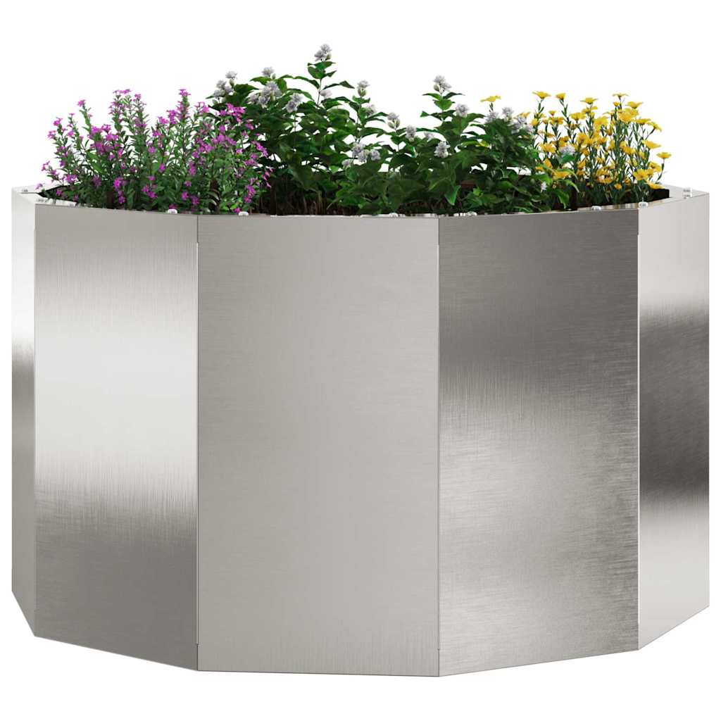 vidaXL Γλάστρα Ασημί 60 x 60 x 35 cm Ανοξείδωτο ατσάλι - Image 3