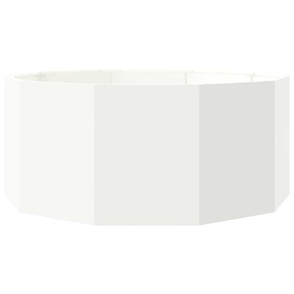vidaXL Γλάστρα Λευκό 120 x 120 x 50 εκ Ατσάλι - Image 5