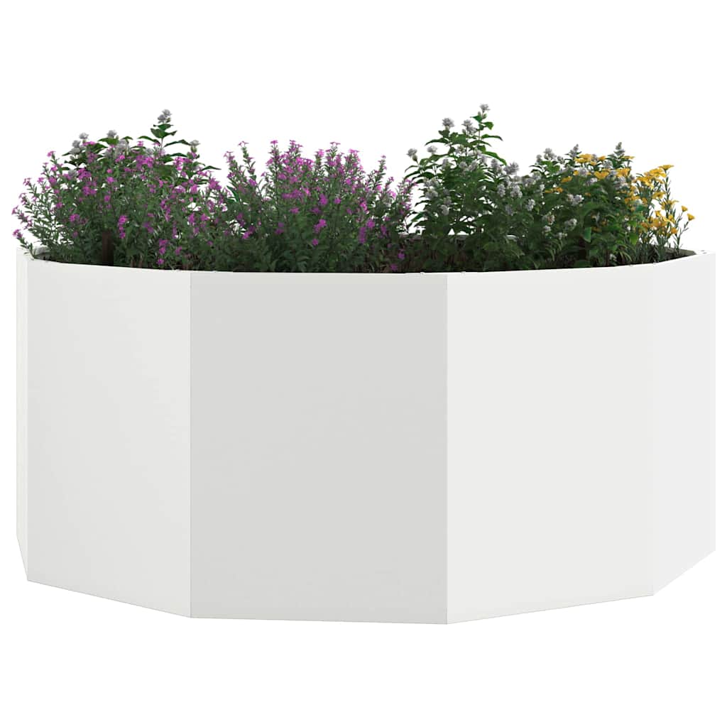 vidaXL Γλάστρα Λευκό 120 x 120 x 50 εκ Ατσάλι - Image 3
